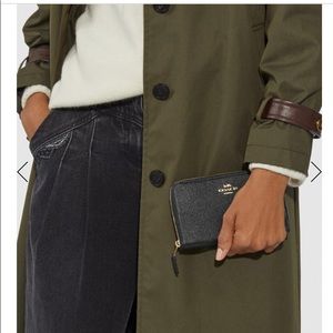 Coach black medium zip around wallet